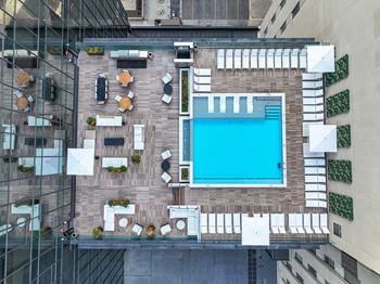 A top down view of a pool 